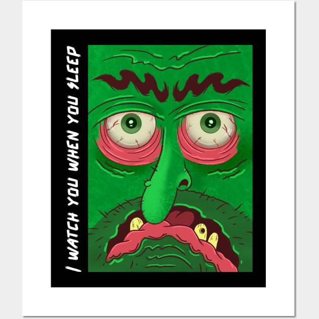 Green eyed under bed monster Wall Art by John Byrne